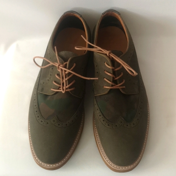 Men's Oxford Style Green with Camo Pattern by Call it Spring, Like-new Size 12US - Picture 1 of 9